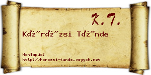 Körözsi Tünde névjegykártya