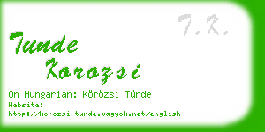 tunde korozsi business card
