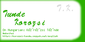 tunde korozsi business card